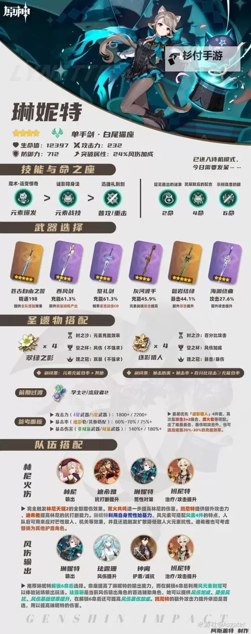 《原神》4.6琳妮特详细培养指南 琳妮特队伍搭配推荐图1
