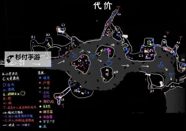 《Dread Hunger》顶峰地图全资源点标注图1